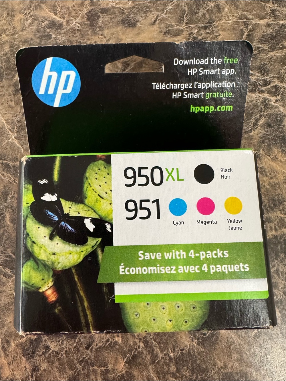 4-PACK HP GENUINE 950XL BLACK & 951 COLOR INK C2P01FN SEALED BOX 12/23 EXP